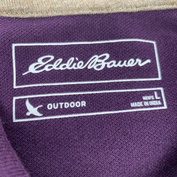 3/$25 Eddie Bauer Outdoor Purple Collared Polo Shirt L - Picture 6 of 10